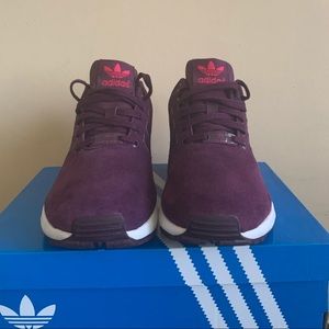 Merlot Colored Adidas ZX Flux Tennis Shoes